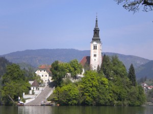 Insel im Bleder See mit Kirche